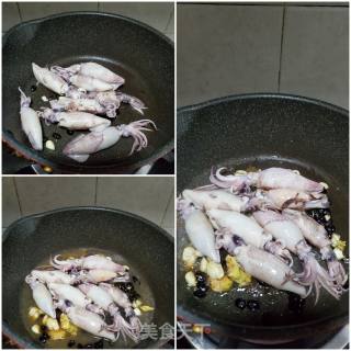 豆鼓焖鱿魚仔的做法步骤：3