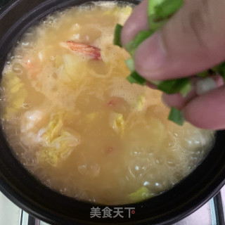 白菜鲜虾粥的做法步骤：14