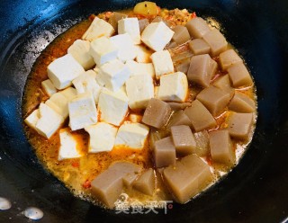 火麻仁酱香魔芋烧豆腐的做法步骤：7