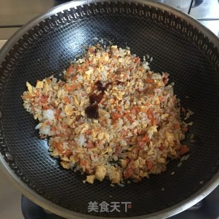 胡萝卜香菜炒饭的做法步骤：6