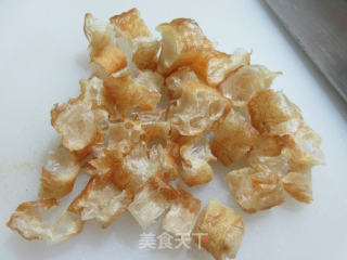 油条花菜羹的做法步骤：2