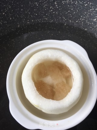 新鲜枸杞冰糖炖雪花梨的做法步骤：6