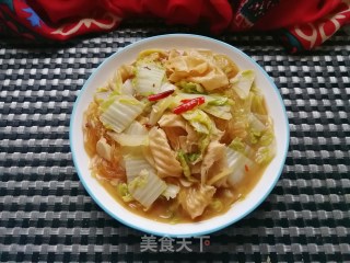 白菜人造肉炒水晶粉的做法步骤：12