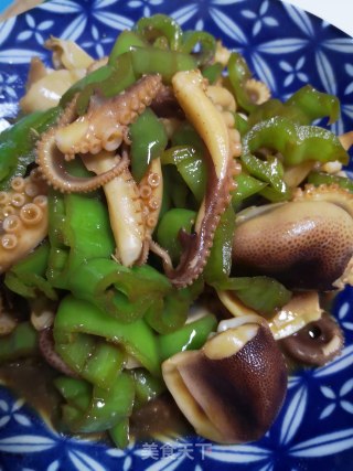 尖椒炒八带的做法步骤：19