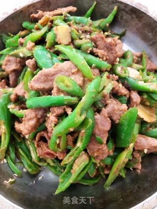 青椒炒牛肉的做法步骤：7