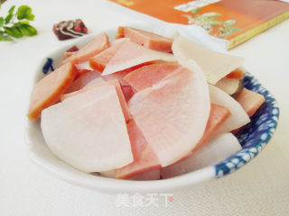 火腿炒白萝卜的做法步骤：7