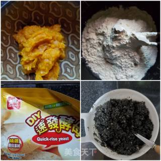 南瓜黑芝麻千层的做法步骤：1