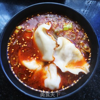 红油酸汤牛肉水饺的做法步骤：6
