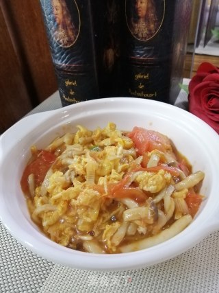 西红柿鸡蛋炒海鲜菇的做法步骤：10