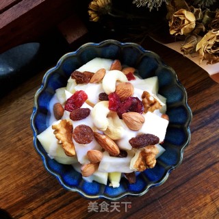 干果酸奶拌苹果的做法步骤：6