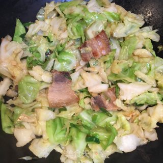 五花肉炒包心菜的做法步骤：7