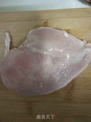 香煎鸡脯肉的做法步骤：1