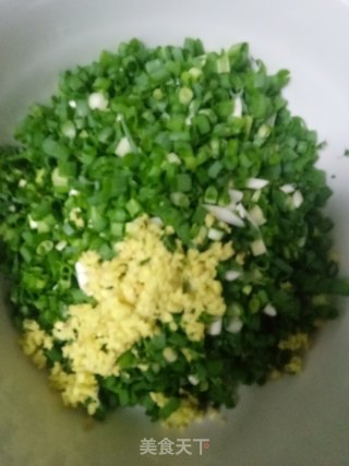 香菜葱花鸡蛋肉馅的做法步骤：2