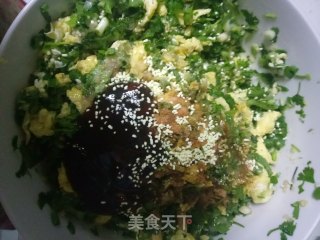 香菜葱花鸡蛋肉馅的做法步骤：8