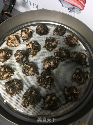 蒸紫菜肉丸的做法步骤：5