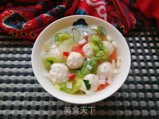 鸡肉丸子白菜汤的做法步骤：11