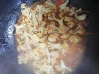 西红柿炒花菜的做法步骤：7