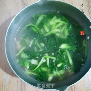 青菜肉丝汤的做法步骤：5