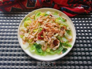 小红虾浇汁白菜的做法步骤：12