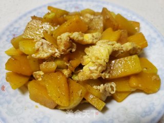 南瓜炒鸡蛋的做法步骤：5