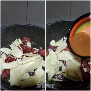腊肠炒冬笋的做法步骤：7