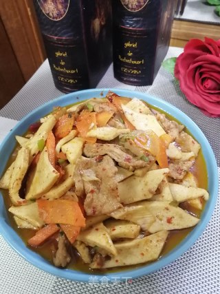 肉片烧千叶豆腐胡萝卜的做法步骤：10