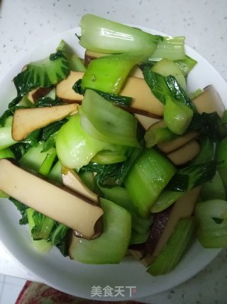 青菜炒鸡蛋干的做法步骤：6