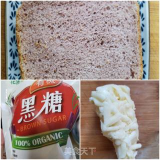 黑糖芝士烤紫薯吐司的做法步骤：1
