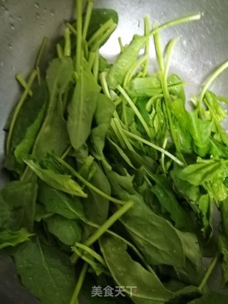 香肠拌菠菜的做法步骤：1
