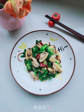 青口贝炒韭菜的做法步骤：14