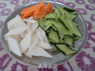 黄瓜炒山药的做法步骤：2