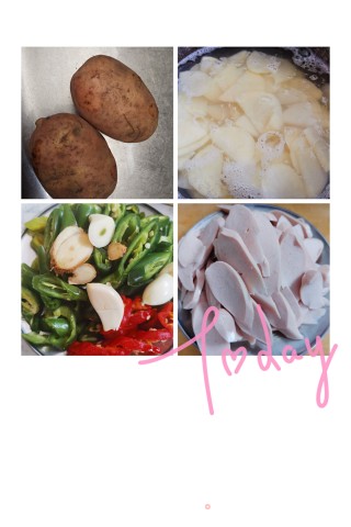 香辣土豆炒火腿的做法步骤：1