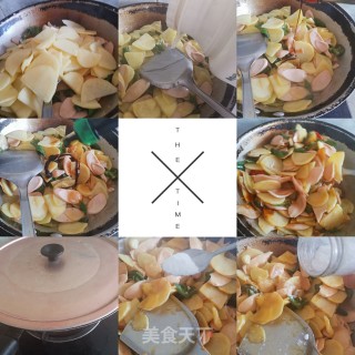 香辣土豆炒火腿的做法步骤：3