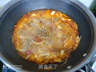 番茄豆腐肥牛汤的做法步骤：8