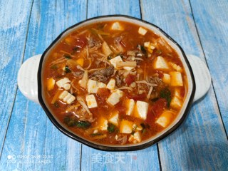 番茄豆腐肥牛汤的做法步骤：10