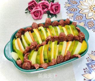 杂蔬蒸腊肠的做法步骤：9
