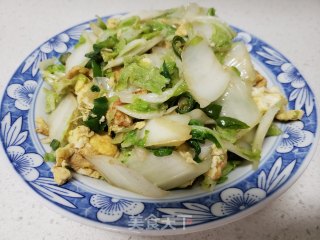 白菜炒鸡蛋的做法步骤：5