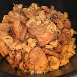五花肉烧百叶结的做法步骤：9