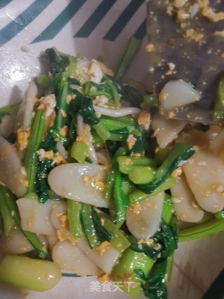 鸡蛋菜心炒白粿的做法步骤：8