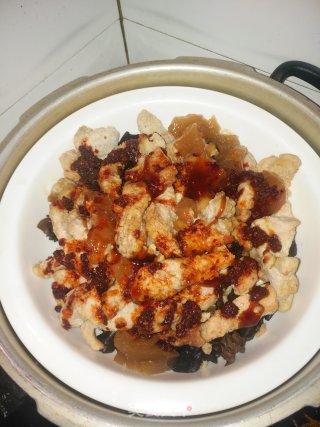 山药木耳蒸小酥肉的做法步骤：14