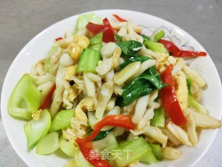 白玉菇炒鸡蛋的做法步骤：15