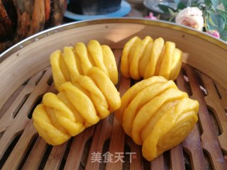 南瓜扭纹馒头的做法步骤：10