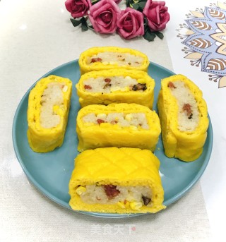 南瓜糯米卷#花样米饭#的做法步骤：16