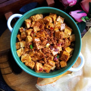 香辣肉末炖黑豆腐的做法步骤：13
