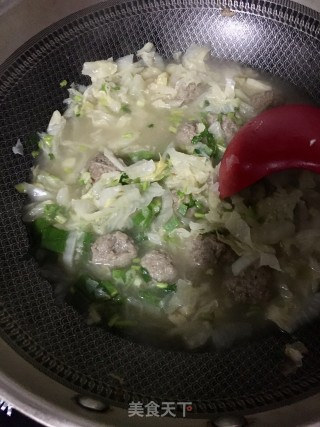 白菜心炖牛肉丸的做法步骤：10
