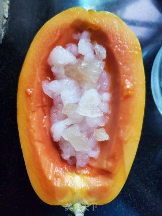 雪蛤炖木瓜的做法步骤：3