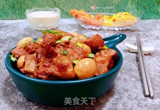 鹌鹑蛋烧排骨的做法步骤：13