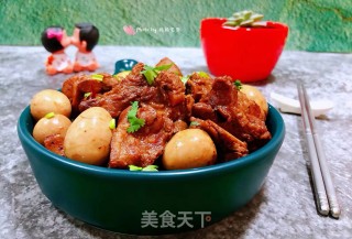 鹌鹑蛋烧排骨的做法步骤：14