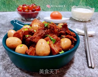 鹌鹑蛋烧排骨的做法步骤：17