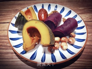 南瓜紫薯八宝饭的做法步骤：5